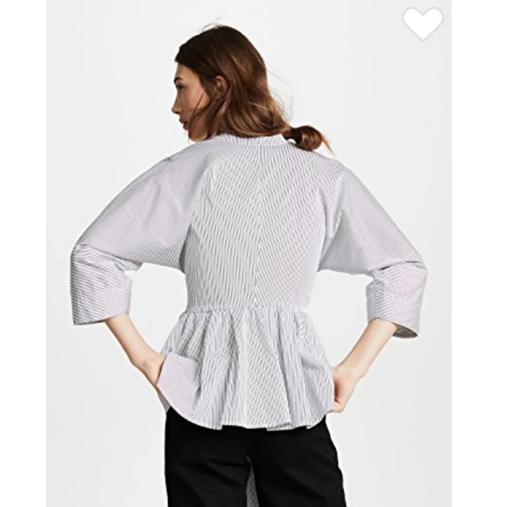 NWOT Tome Striped Peplum Shirt - Picture 7 of 15